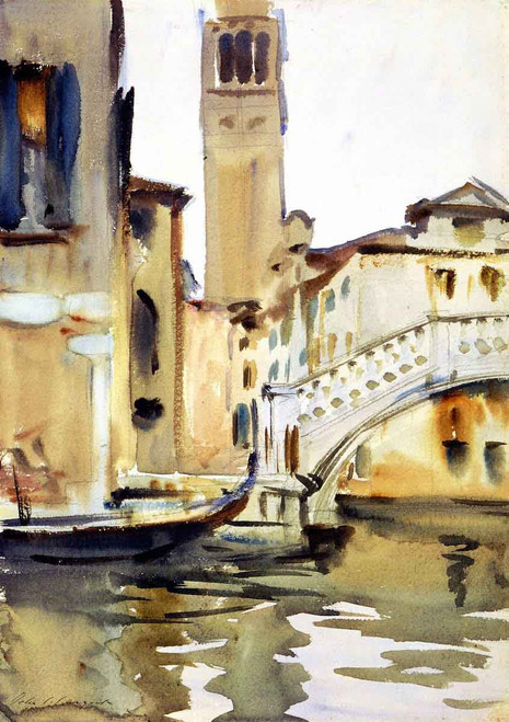 Bridge And Campanile, Venice By John Singer Sargent By John Singer Sargent