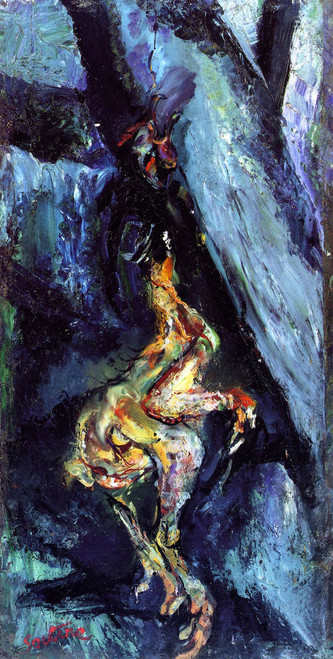 Chicken On A Blue Background By Chaim Soutine