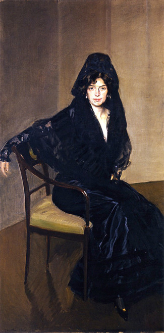 Clotilde In Black By Joaquin Sorolla Y Bastida