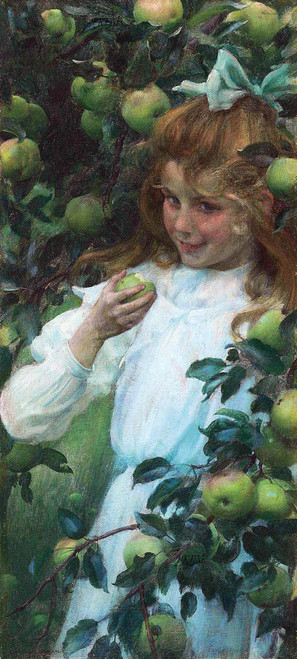 In The Orchard By Charles Courtney Curran By Charles Courtney Curran