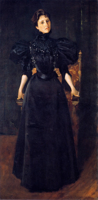 Lady In Black By William Merritt Chase(American,  ) By William Merritt Chase(American,  )