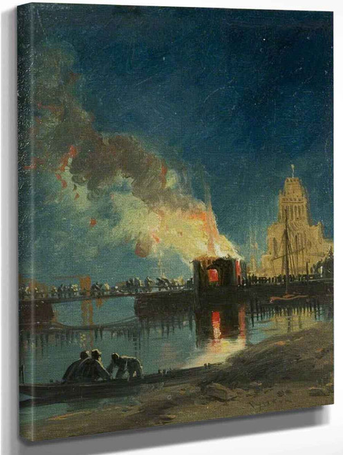 Bristol Riots The Burning Of The Toll Houses, Prince Street Bridge By James Baker Pyne