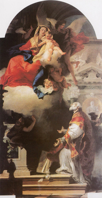 Mary Reveal To The Holy Filippo Neri By Giovanni Battista Tiepolo