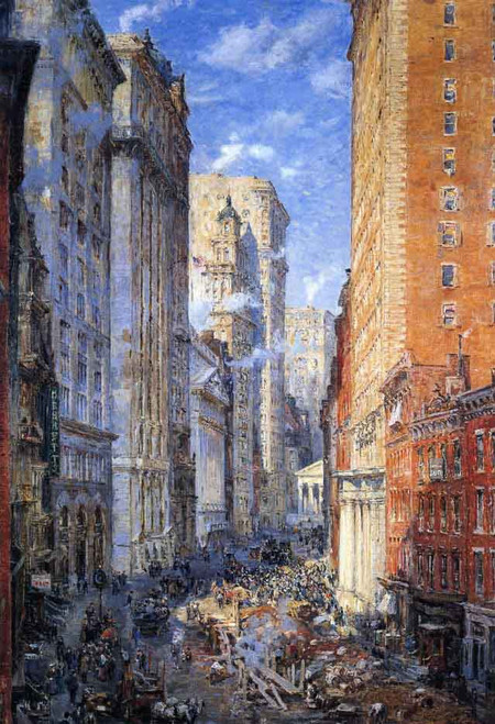 Broad Street Canyon, New York By Colin Campbell Cooper By Colin Campbell Cooper
