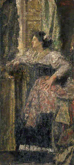 Portrait Of A Girl By Antonio Mancini