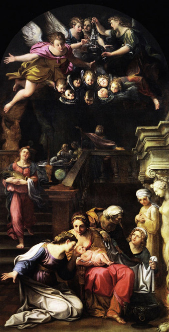 The Birth Of The Virgin By Francesco Albani By Francesco Albani