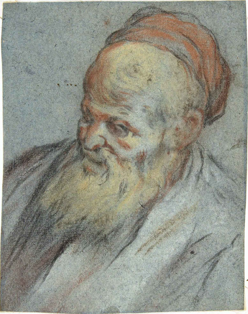 Bust Length Study Of A Bearded Man With Cap In Three Quarter View By Jacopo Bassano, Aka Jacopo Del Ponte