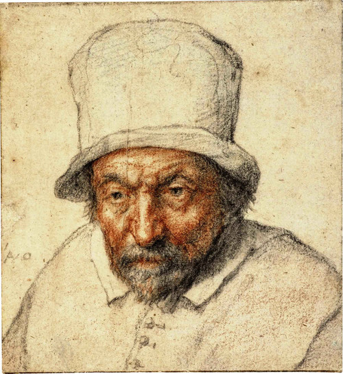 A Study Of A Bearded Man Wearing A Hat By Adriaen Van Ostade By Adriaen Van Ostade