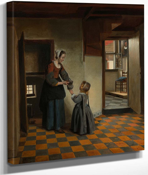 A Woman With A Child In A Pantry By Pieter De Hooch