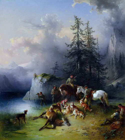 At The End Of The Hunt By Friedrich Gauermann