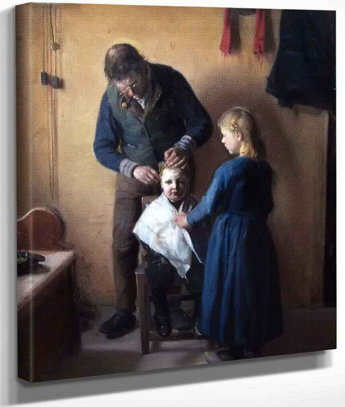 At The Haircutter's By Anna Ancher
