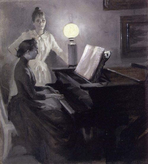 At The Piano By Albert Edelfelt
