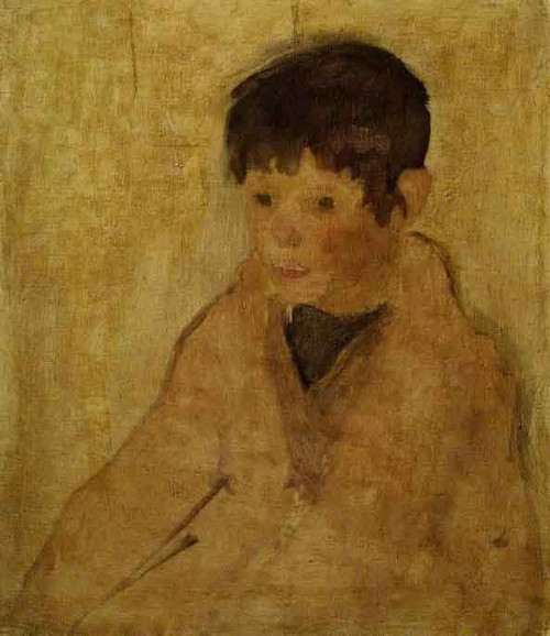 Bust Of A Small Boy In A Red Coat By Jean Louis Forain By Jean Louis Forain