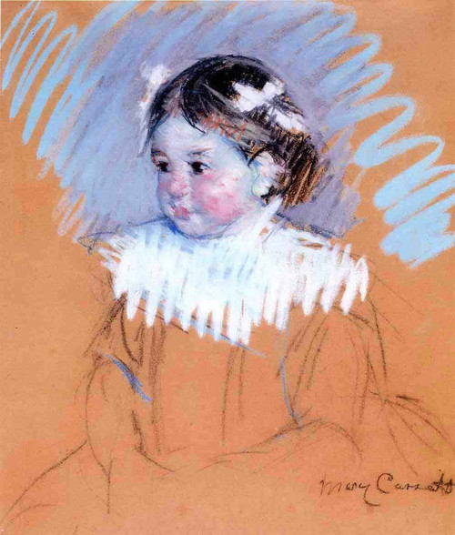 Bust Of Ellen With Bows In Her Hair By Mary Cassatt By Mary Cassatt
