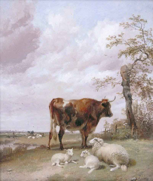 Canterbury Meadows, Kent By Thomas Sidney Cooper By Thomas Sidney Cooper