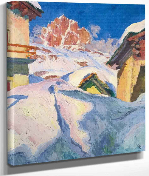 Capolago In Winter By Giovanni Giacometti By Giovanni Giacometti