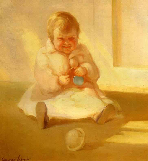 Child With A Toy By George Benjamin Luks