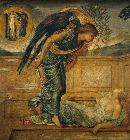 Cupid Finding Psyche Asleep By A Fountain By Sir Edward Burne Jones By Sir Edward Burne Jones