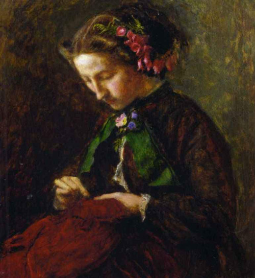 Effie With Foxgloves By Sir John Everett Millais