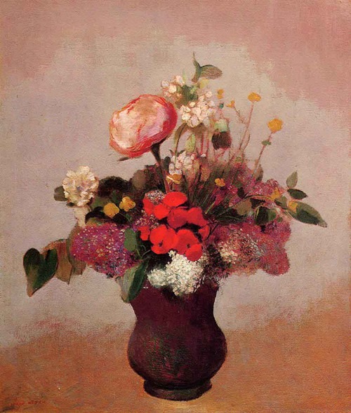 Flowers In Aa Brown Vase By Odilon Redon By Odilon Redon Flowers In Aa Brown Vase By Odilon Redon By Odilon Redon