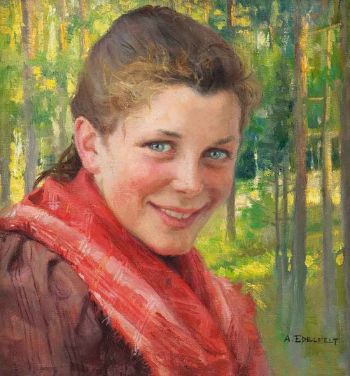 Girl From Porvoo By Albert Edelfelt