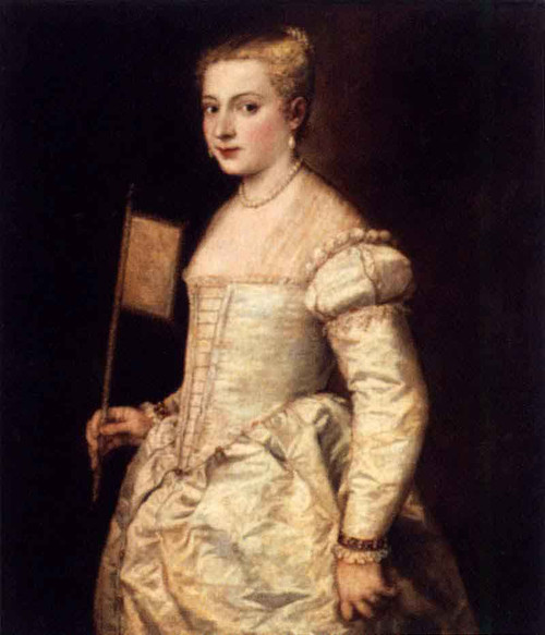 Girl With A Fan By Titian