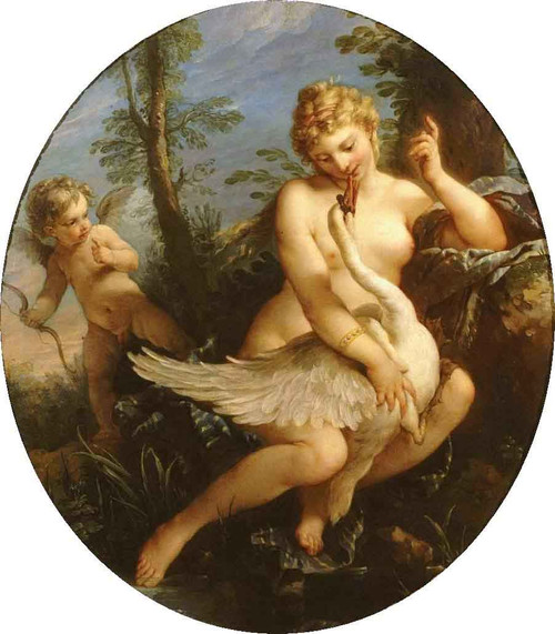 History Of The Gods Leda And The Swan By Charles Joseph Natoire By Charles Joseph Natoire