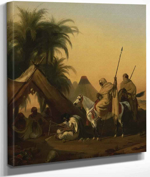 Horsemen And Arab Chiefs Listening To A Musician By Horace Vernet