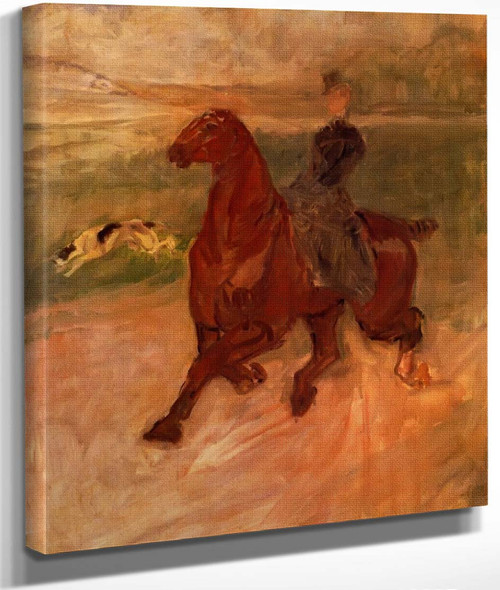 Horsewoman And Dog By Henri De Toulouse Lautrec