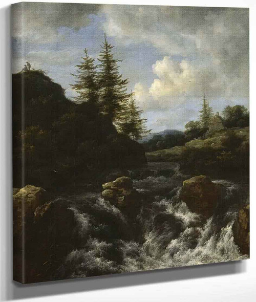 Landscape With A Waterfall By Jacob Van Ruisdael