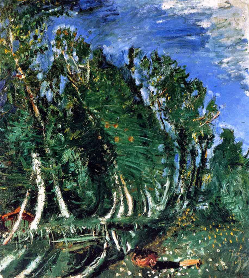 Landscape With Reclining Figure, Champigny By Chaim Soutine