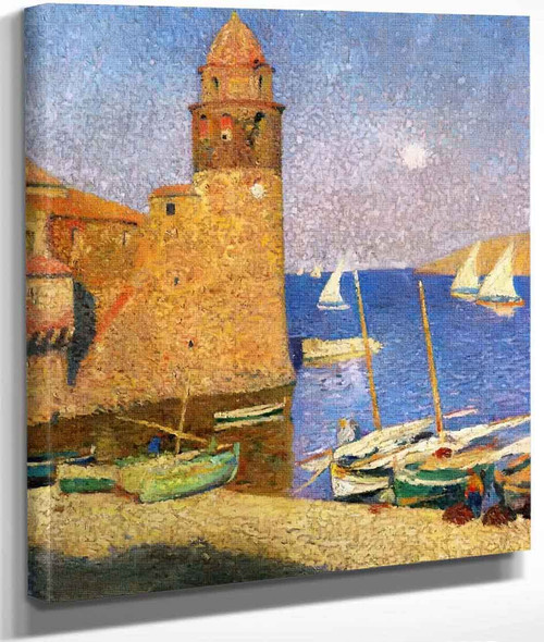 Le Tour De Collioure Lever De Lune By Henri Martin By Henri Martin