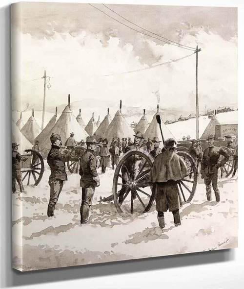Leadville's Determined Strike The Denver City Battery At Camp Mcintire By Frederic Remington