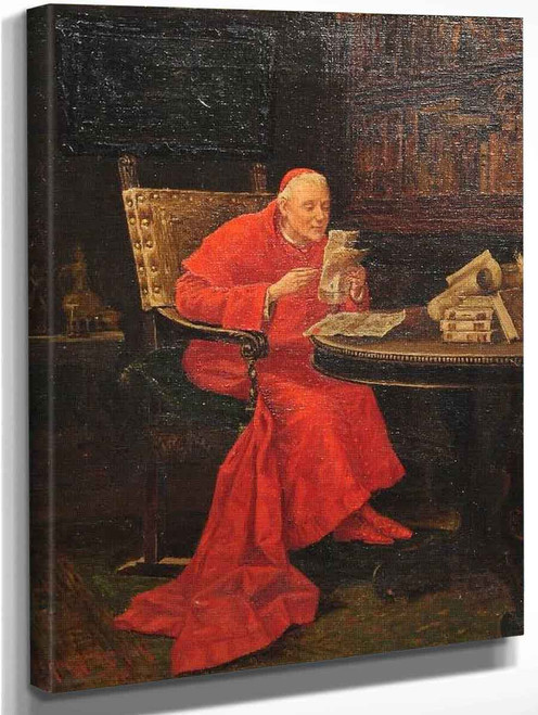 Cardinal Seated In An Interior By Georges Croegaert By Georges Croegaert