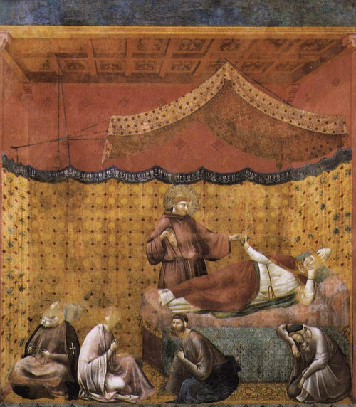 Legend Of St Francis . Dream Of St Gregory By Giotto Di Bondone By Giotto Di Bondone