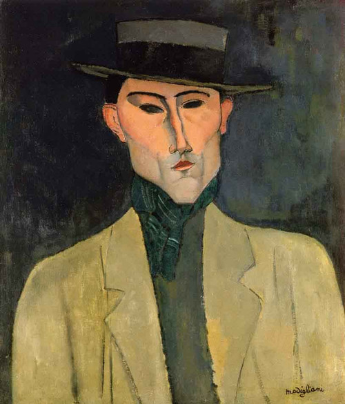 Man Witih Hat By Amedeo Modigliani By Amedeo Modigliani