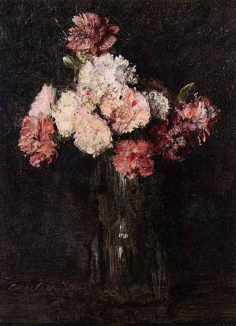 Carnations In A Champagne Glass By Henri Fantin Latour By Henri Fantin Latour