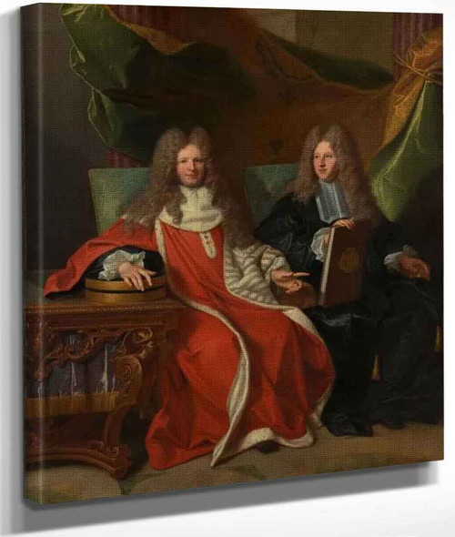 Monsieur Le Bret And His Son, Cardin Le Bret By Hyacinthe Rigaud