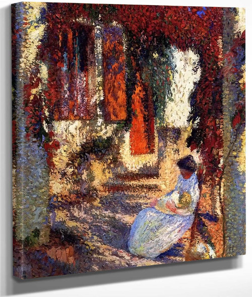 Mother And Child In The Garden By Henri Martin By Henri Martin