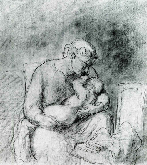 Mother And Child By Honore Daumier