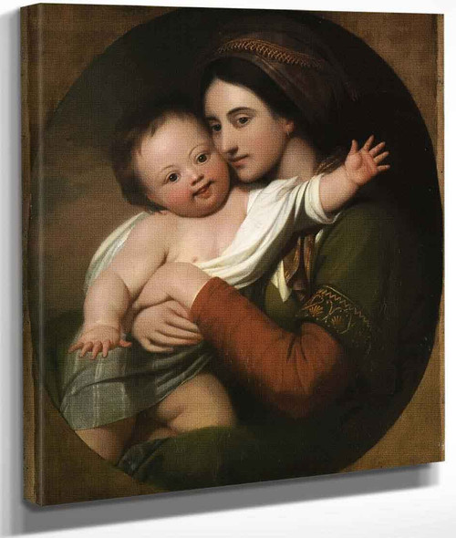 Mrs. Benjamin West And Her Son Raphael By Benjamin West American