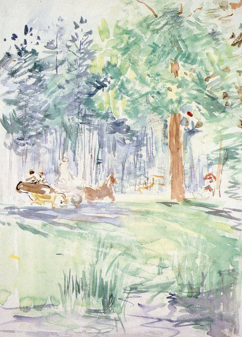 Carriage In The Bois De Boulogne By Berthe Morisot