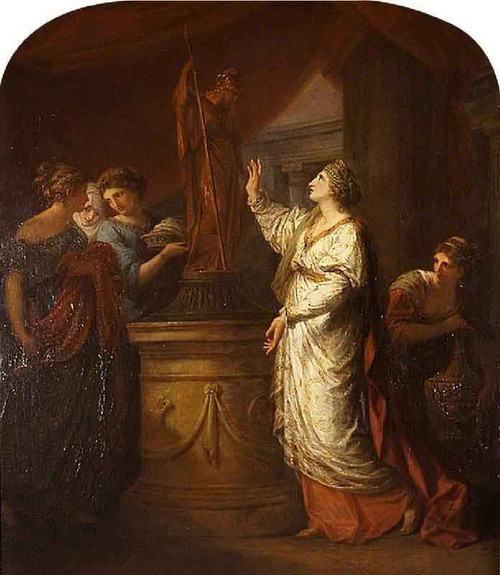 Penelope Sacrificing To Minerva For The Safe Return Of Her Son, Telemachus By Angelica Kauffmann By Angelica Kauffmann