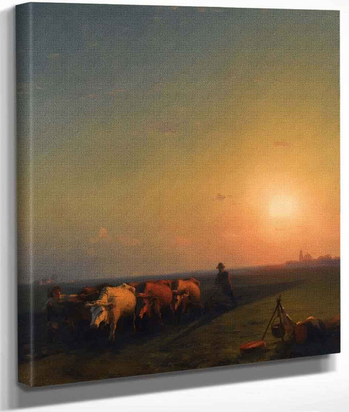 Ploughing The Fields, Crimea By Ivan Constantinovich Aivazovsky By Ivan Constantinovich Aivazovsky