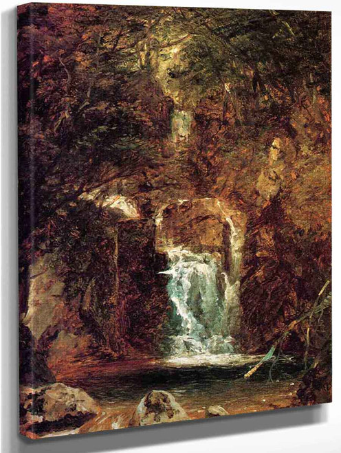 Cascade Near Lake George By John Frederick Kensett By John Frederick Kensett