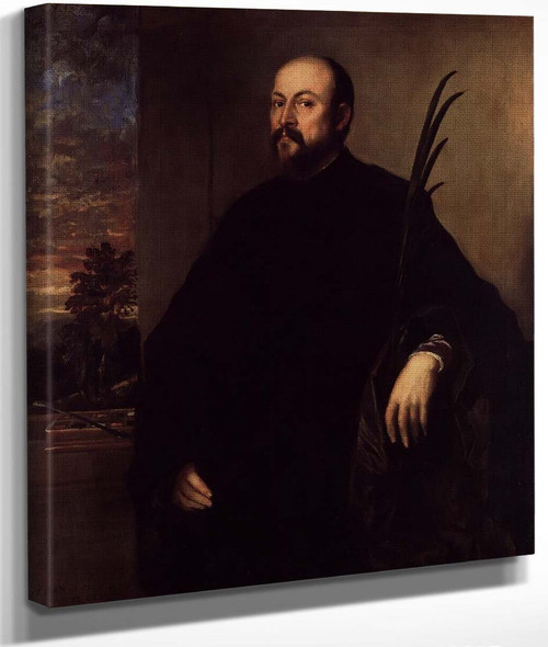 Portrait Of A Man With A Palm By Titian