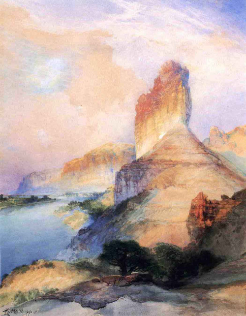 Castle Butte, Green River, Wyoming By Thomas Moran