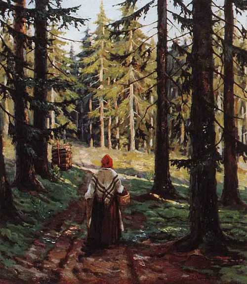 Road In The Forest By Sergei Arsenevich Vinogradov Russian