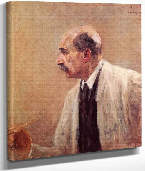 Self Portrait In Painter's Coat, Left Profile By Max Liebermann By Max Liebermann