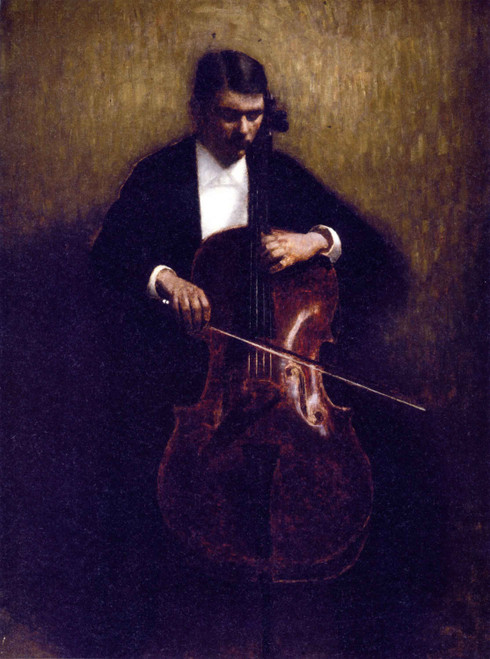 Cello Player By Vilhelm Hammershoi  By Vilhelm Hammershoi
